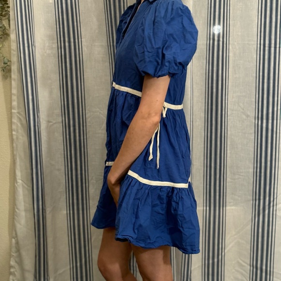 Pinch Royal Blue Puff Sleeve Mini Dress - Picture 3 of 4